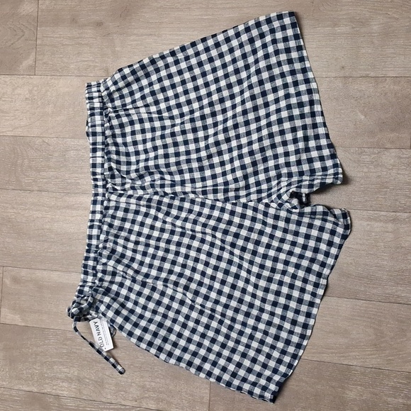 Womens Nwt Old Navy‎ Linen Blend Gingham Wrap Tie Front Skort Shorts - Picture 3 of 8